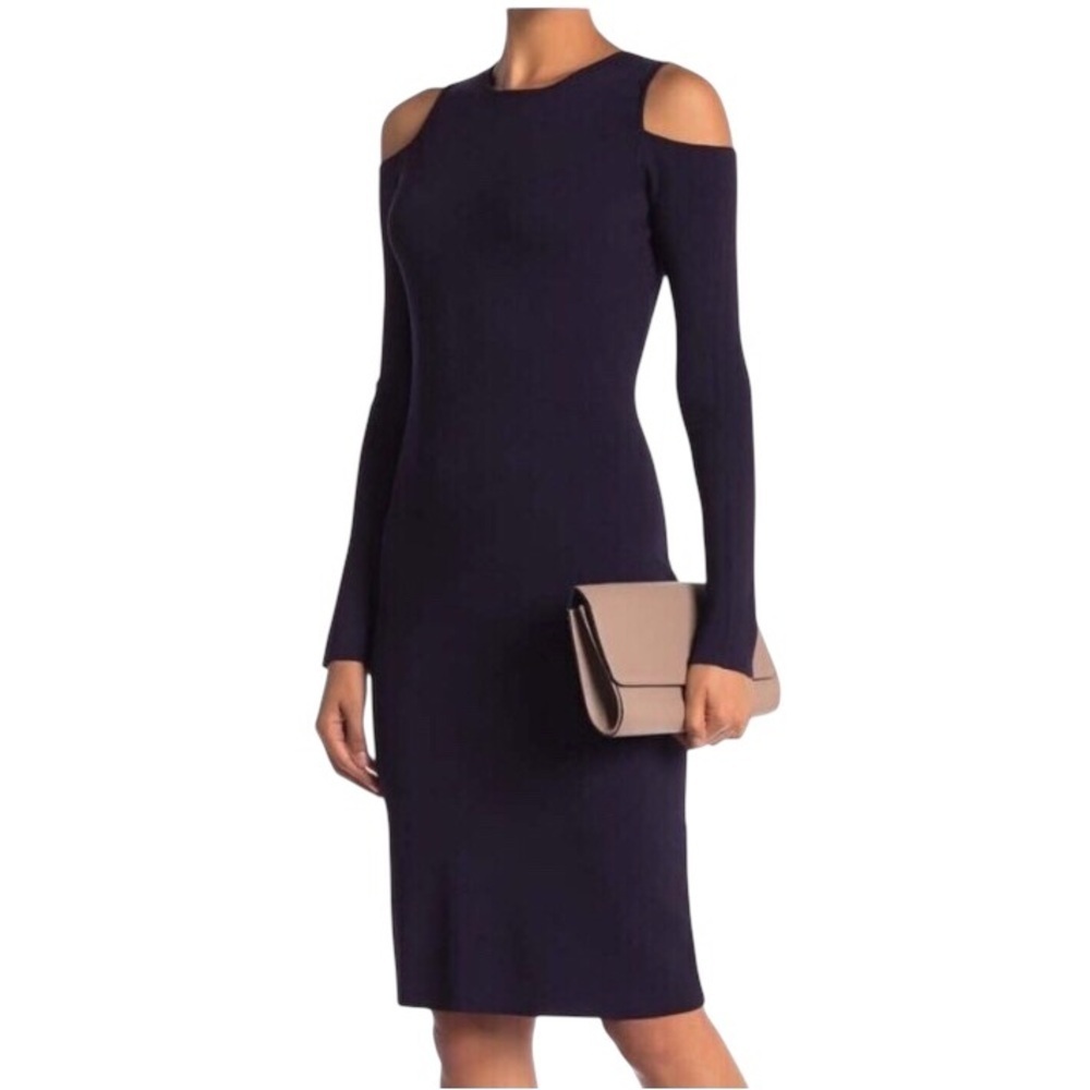 Eliza J Navy Blue Cold Shoulder Dress Size Medium